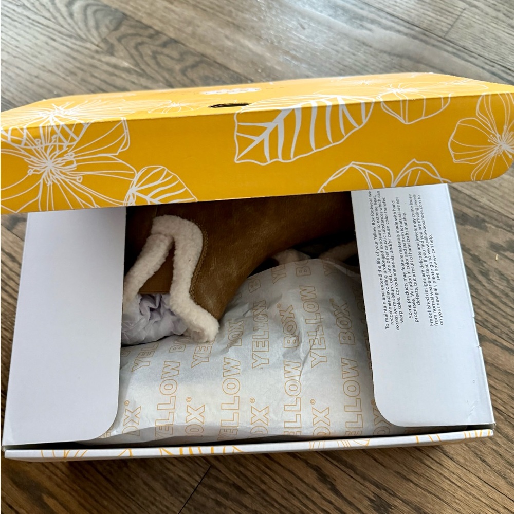Yellow Box Tan Shearling Boots